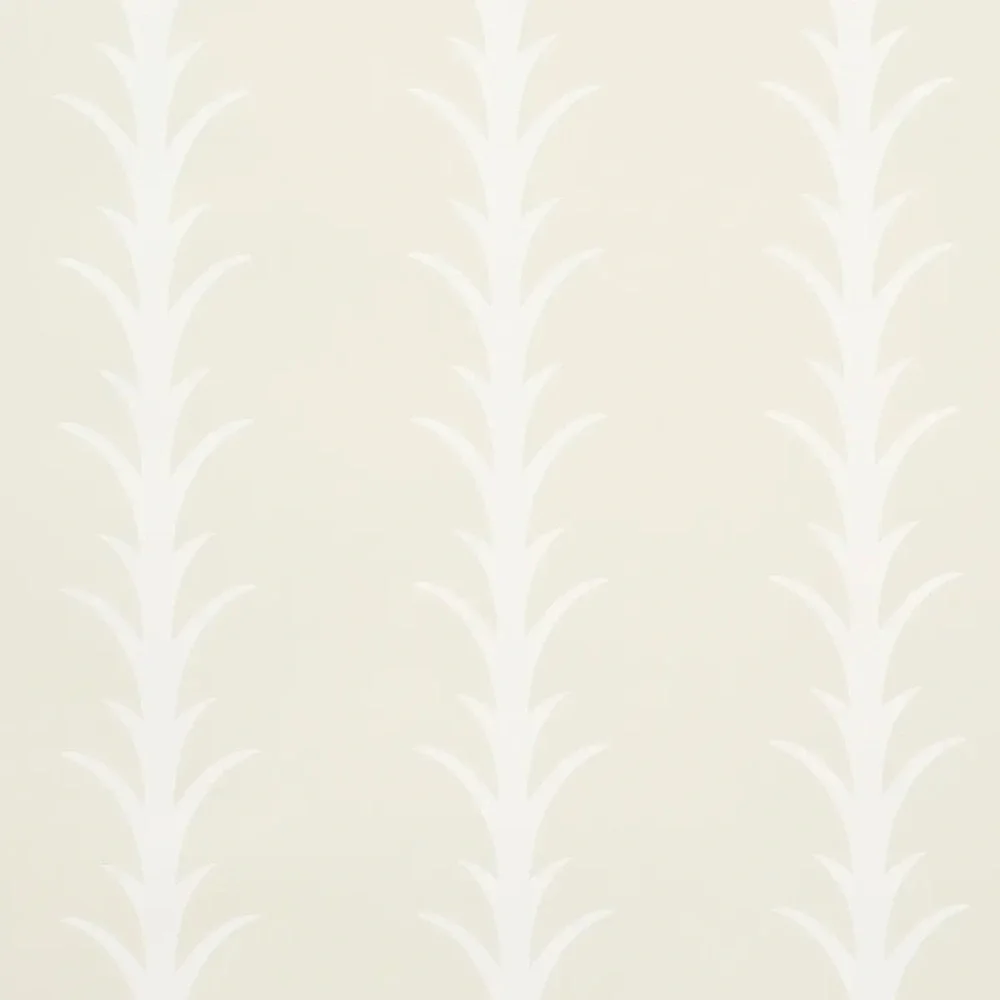 Schumacher Acanthus Stripe Wallpaper- Ivory On Neutral-5014771